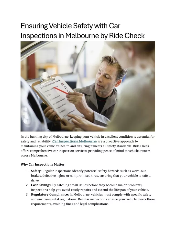ensuring vehicle safety with car inspections