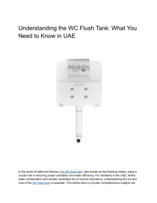 Understanding the WC Flush Tank_ What You Need to Know in UAE