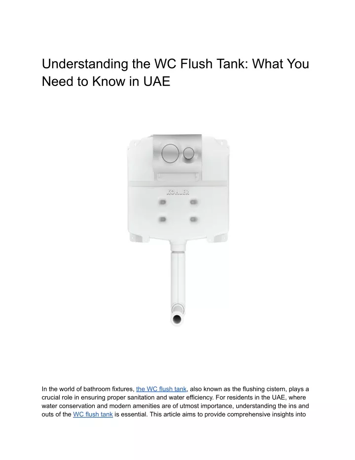 understanding the wc flush tank what you need