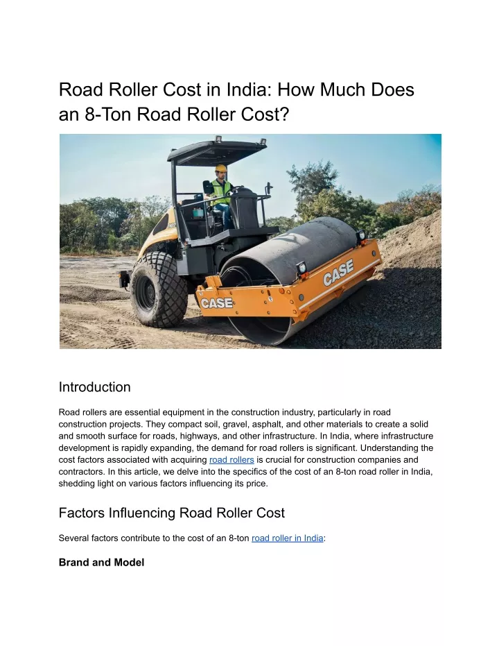 road roller cost in india how much does