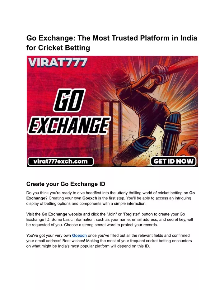 go exchange the most trusted platform in india