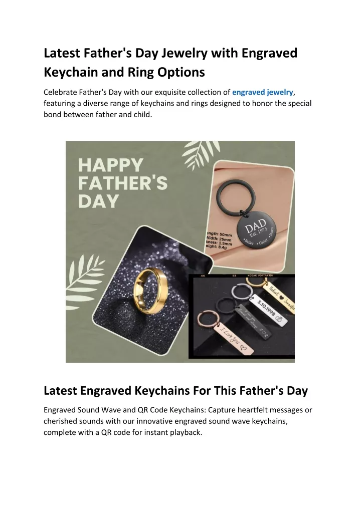 latest father s day jewelry with engraved