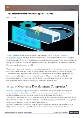 Top 5 Metaverse Development Companies in 2024