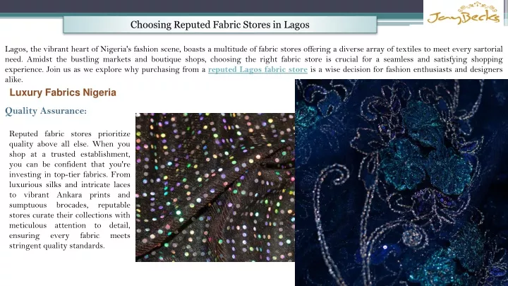 choosing reputed fabric stores in lagos
