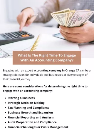What Is The Right Time To Engage With An Accounting Company