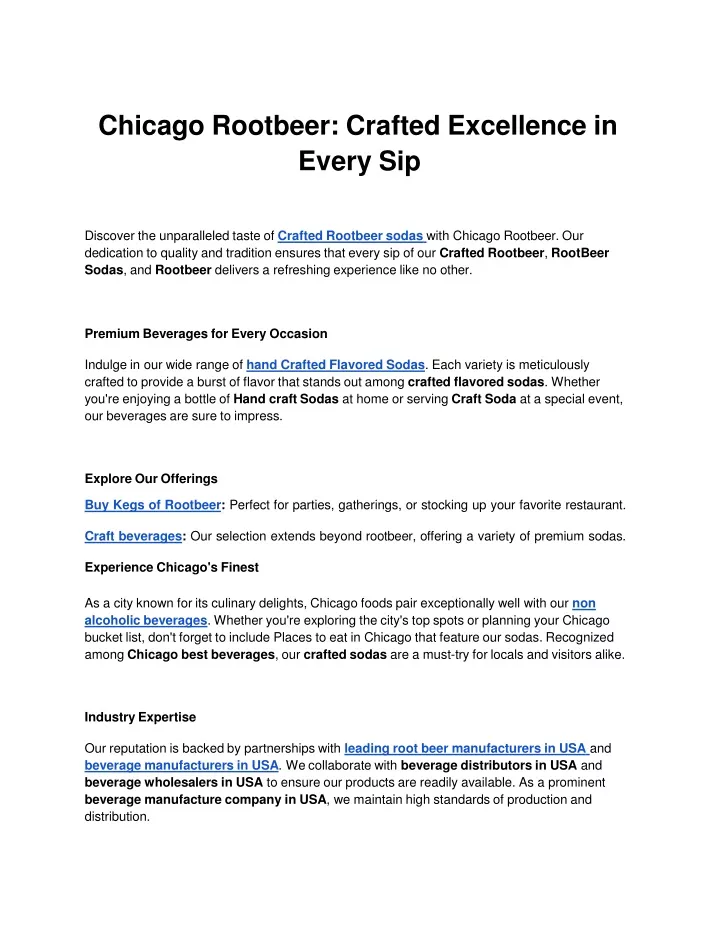 chicago rootbeer crafted excellence in every sip