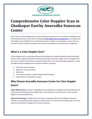 Advanced Cardiovascular Diagnostics: Color Doppler Scan in Ghatkopar East