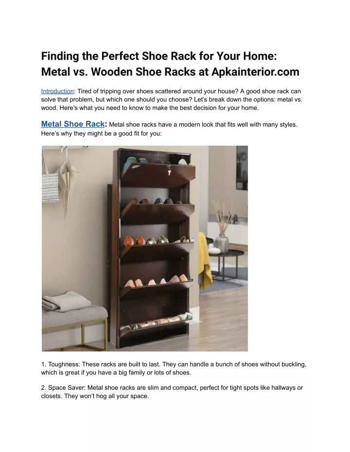 finding the perfect shoe rack for your home metal