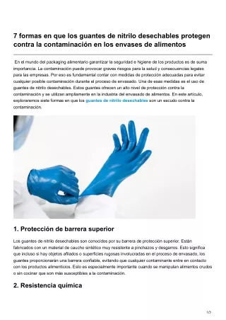 7 formas en que los guantes de nitrilo desechables protegen contra la contaminación en los envases de