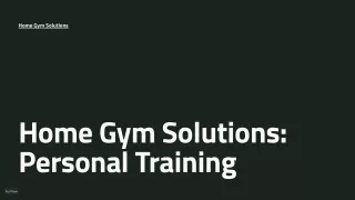 Home Gym Solutions personal training company