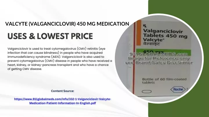 valcyte valganciclovir 450 mg medication