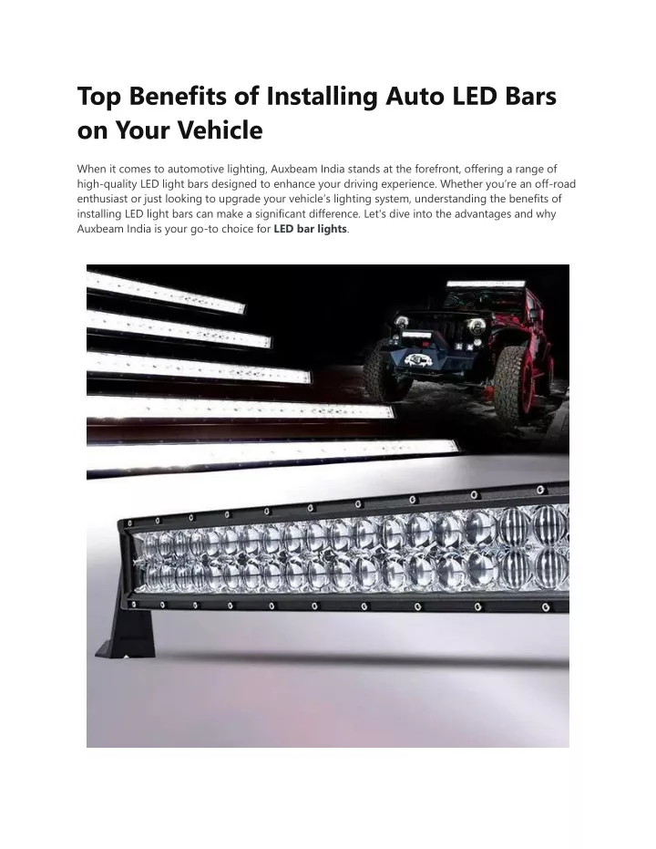 top benefits of installing auto led bars on your