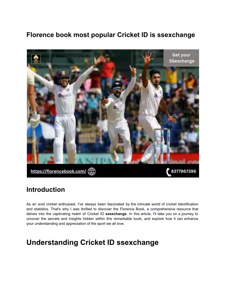 florence book most popular cricket