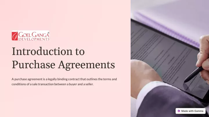 introduction to purchase agreements