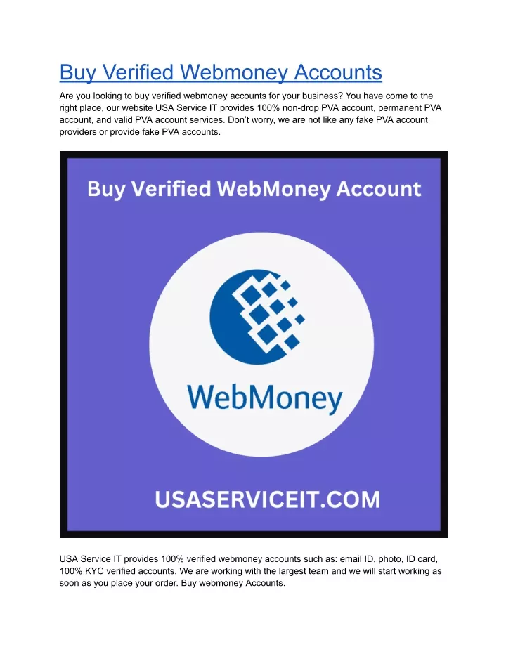 buy verified webmoney accounts