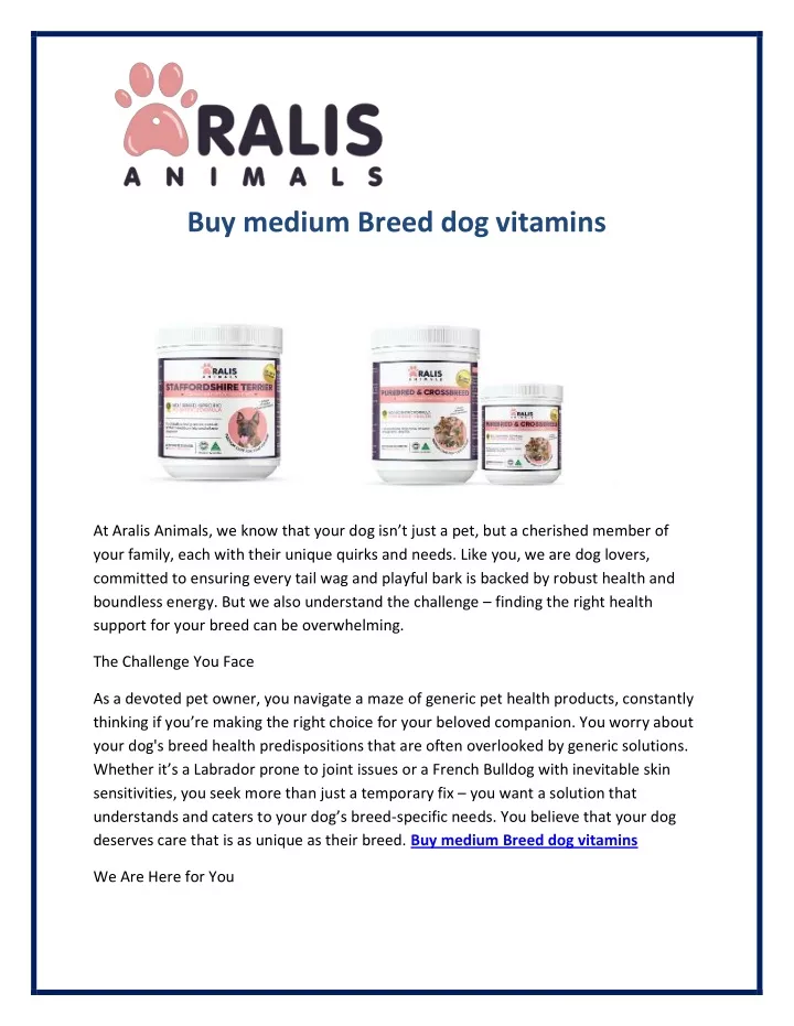 buy medium breed dog vitamins