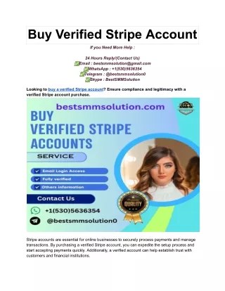 Buy Verified Stripe Account