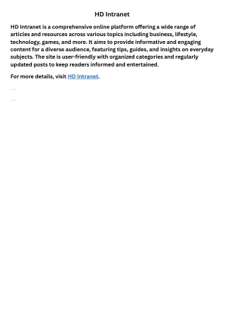 hd intranet
