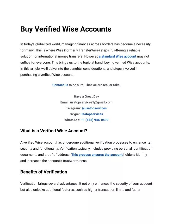 buy verified wise accounts