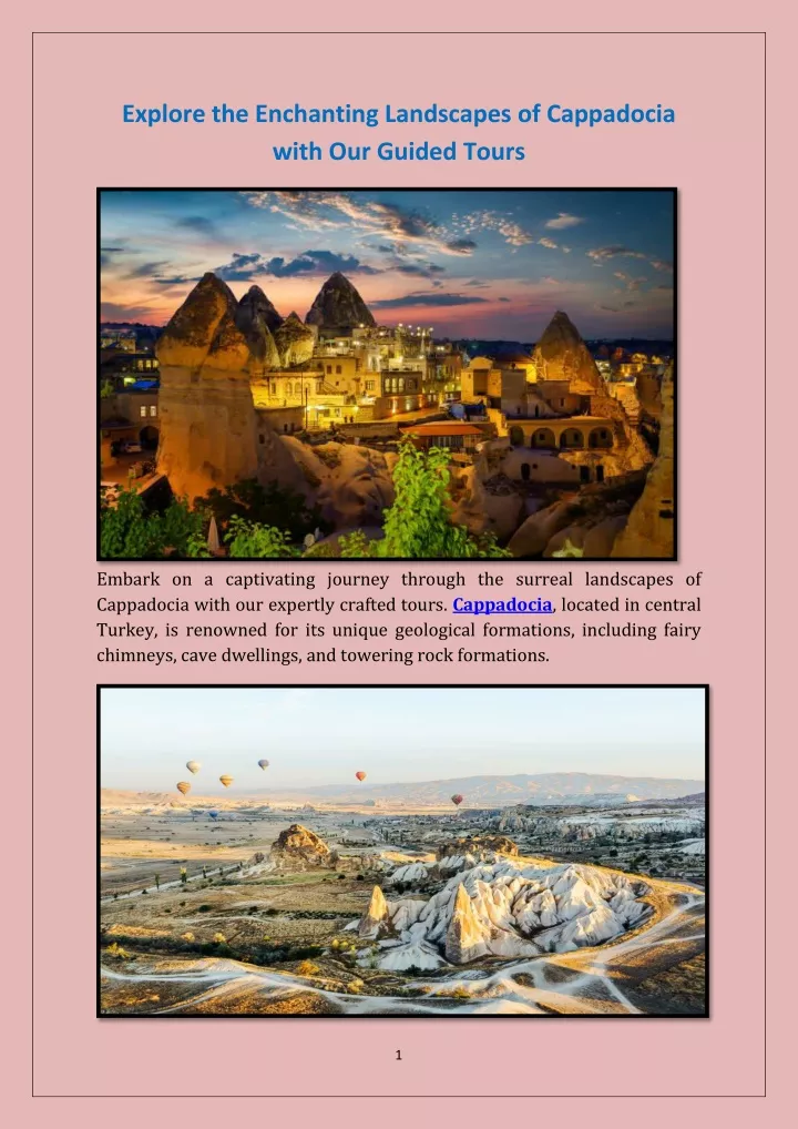 explore the enchanting landscapes of cappadocia