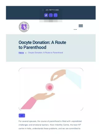 oocyte donation a route to parenthood