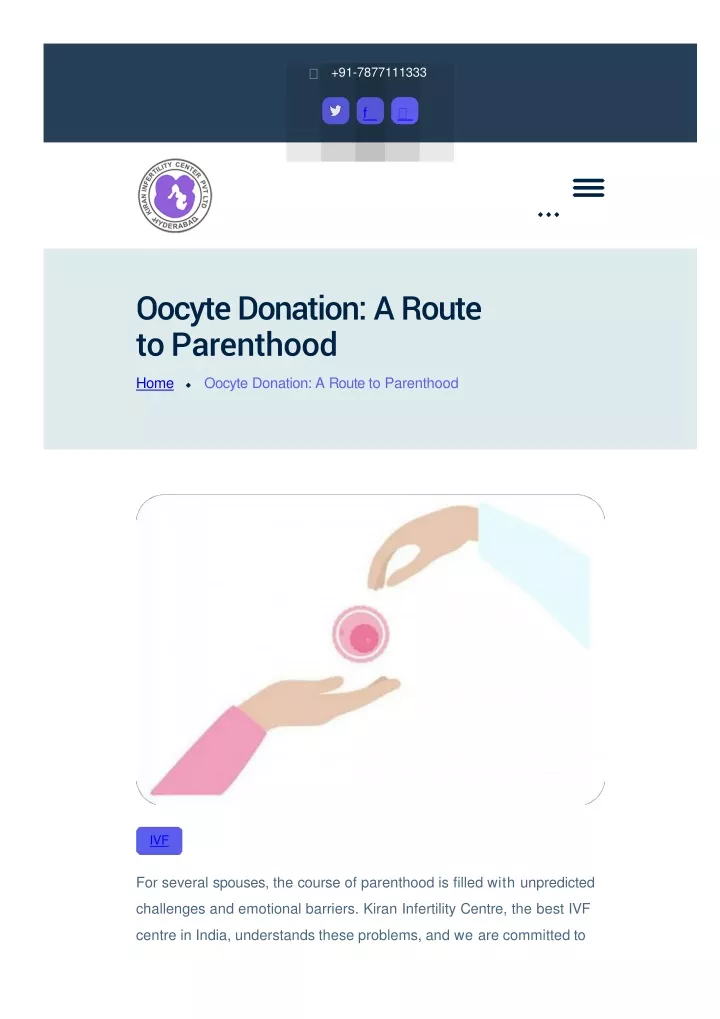 oocyte donation a route to parenthood