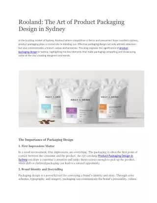 Rooland: The Art of Product Packaging Design in Sydney