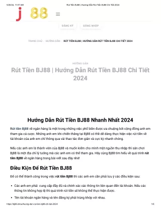 Hướng Dẫn Rút Tiền BJ88 Nhanh Nhất 2024