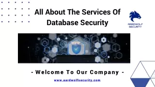 All About The Services Of Database Security