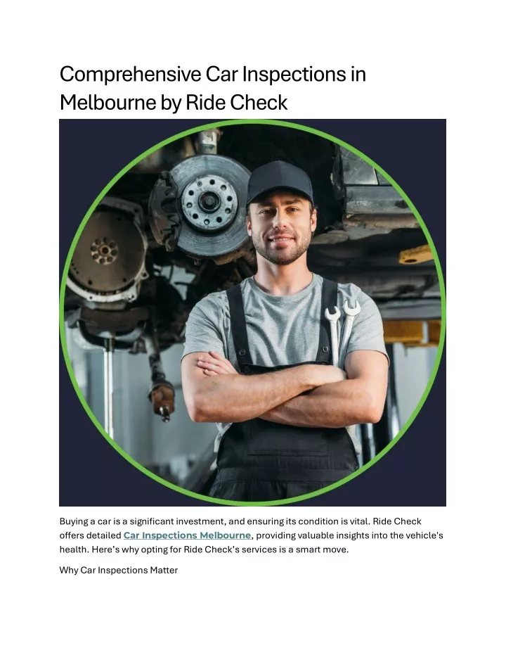 comprehensive car inspections in melbourne