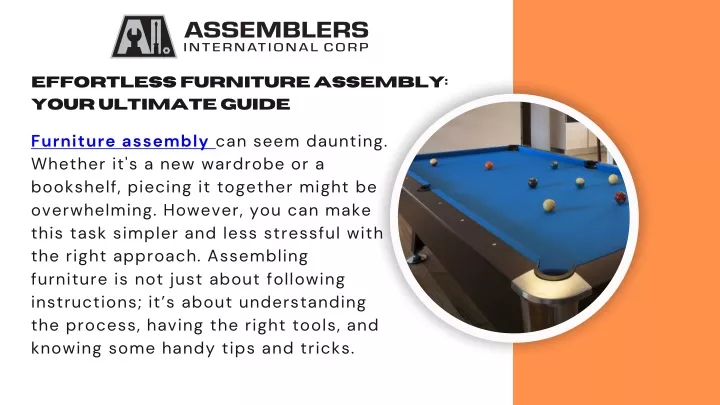 effortless furniture assembly your ultimate guide