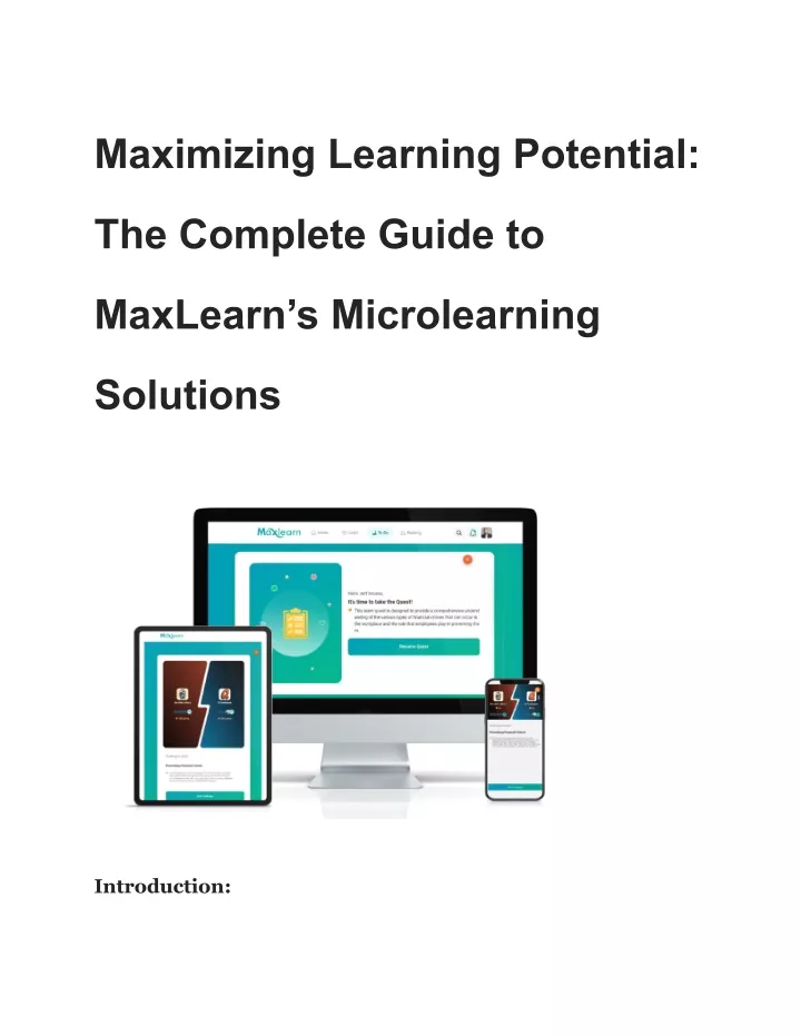 maximizing learning potential