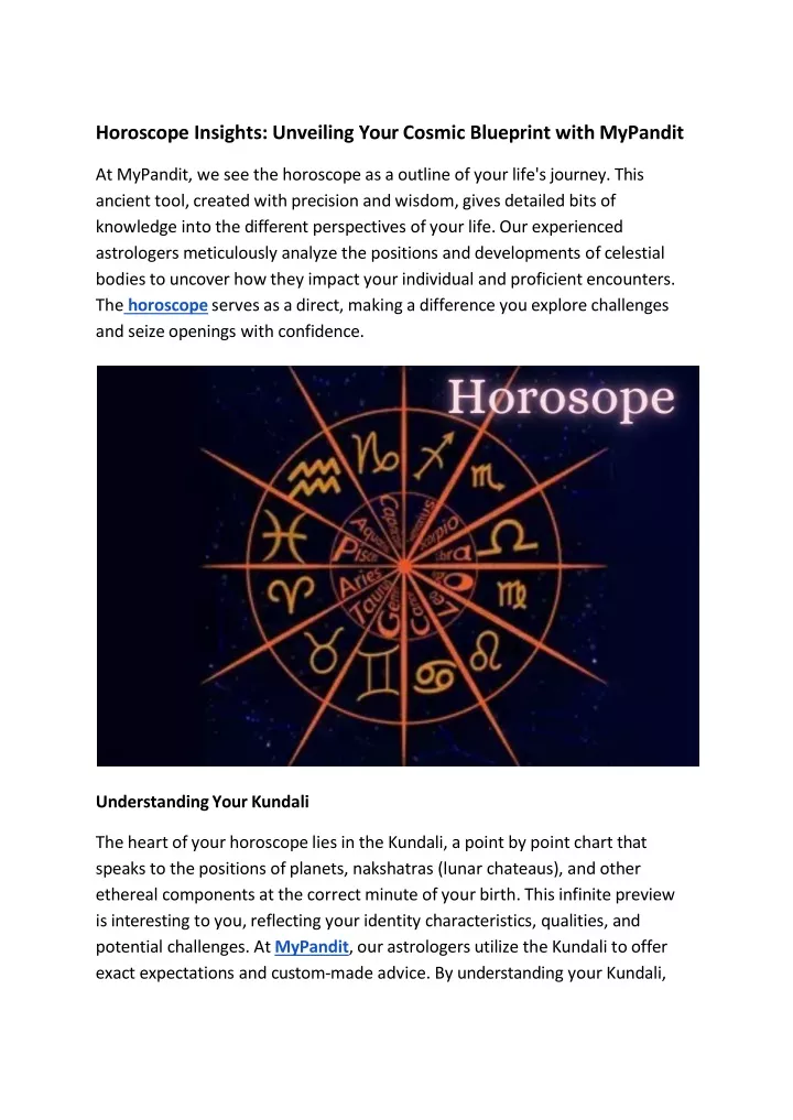 horoscope insights unveiling your cosmic