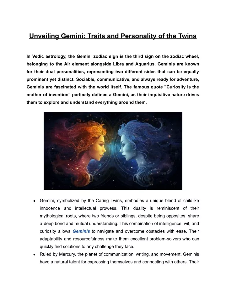 unveiling gemini traits and personality