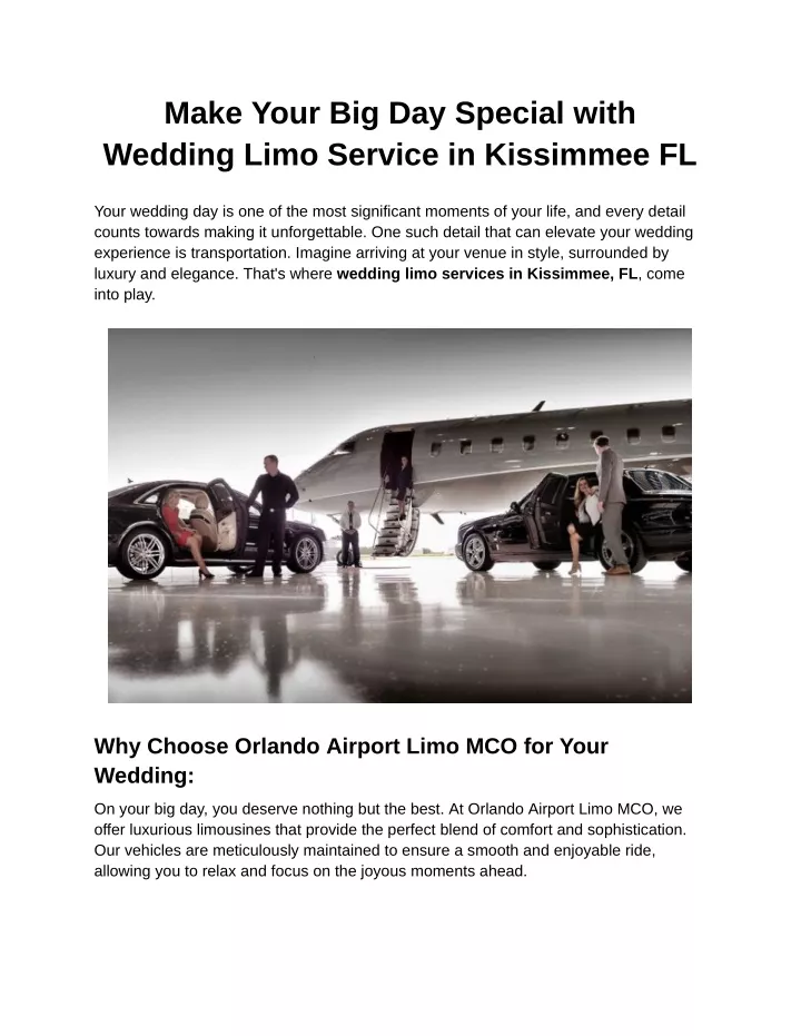make your big day special with wedding limo