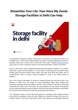 Streamline Your Life_ How Store My Goods Storage Facilities in Delhi Can Help