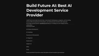Build Future AI: Top AI Development Company & Service Provider