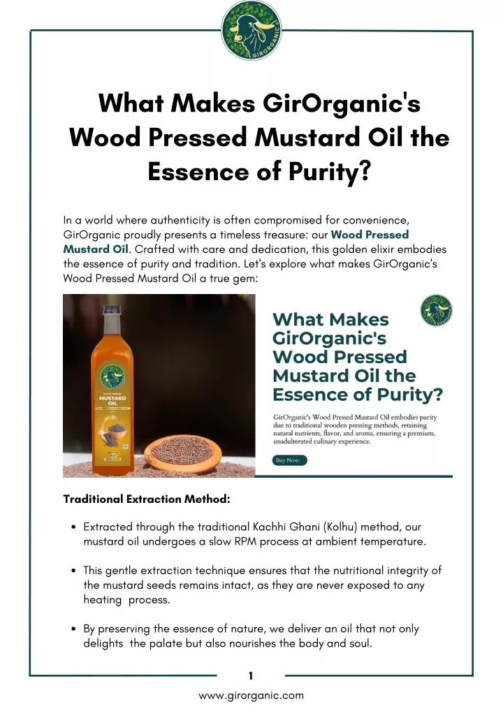 what makes girorganic s wood pressed mustard