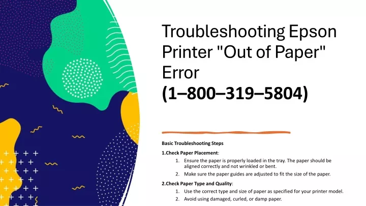 troubleshooting epson printer out of paper error
