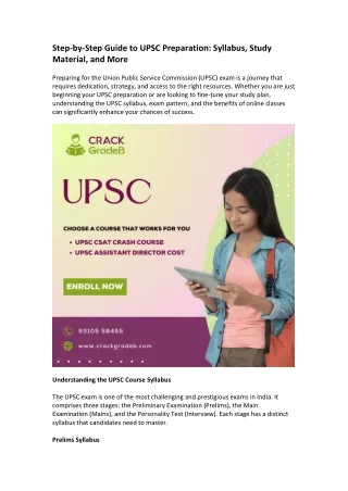 step by step guide to upsc preparation syllabus
