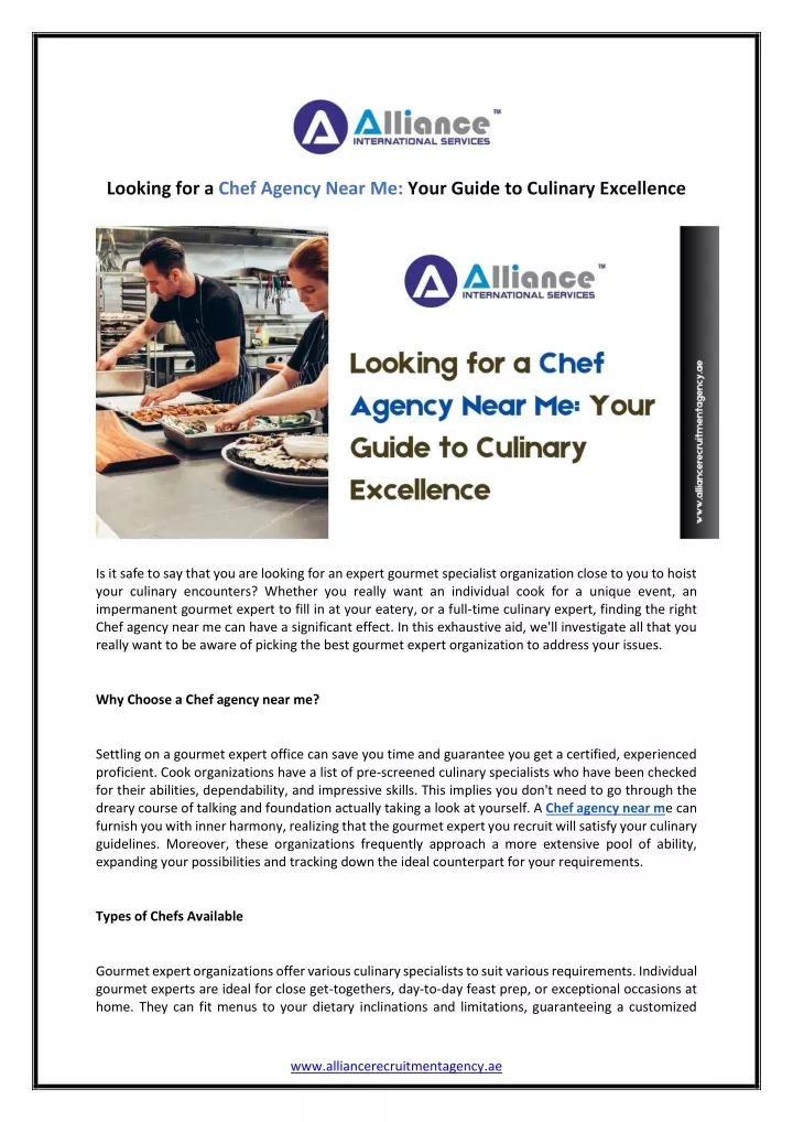 looking for a chef agency near me your guide