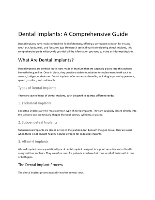 Dental Implants_ A Comprehensive Guide
