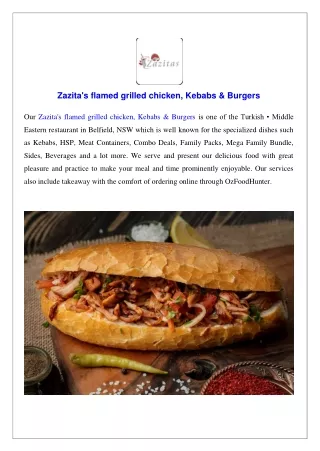 Zazita's Chicken, Kebabs and Burgers menu - Order Now