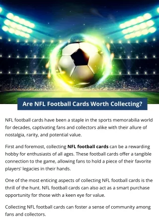 Are NFL Football Cards Worth Collecting