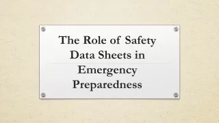 The Role of Safety Data Sheets in Emergency