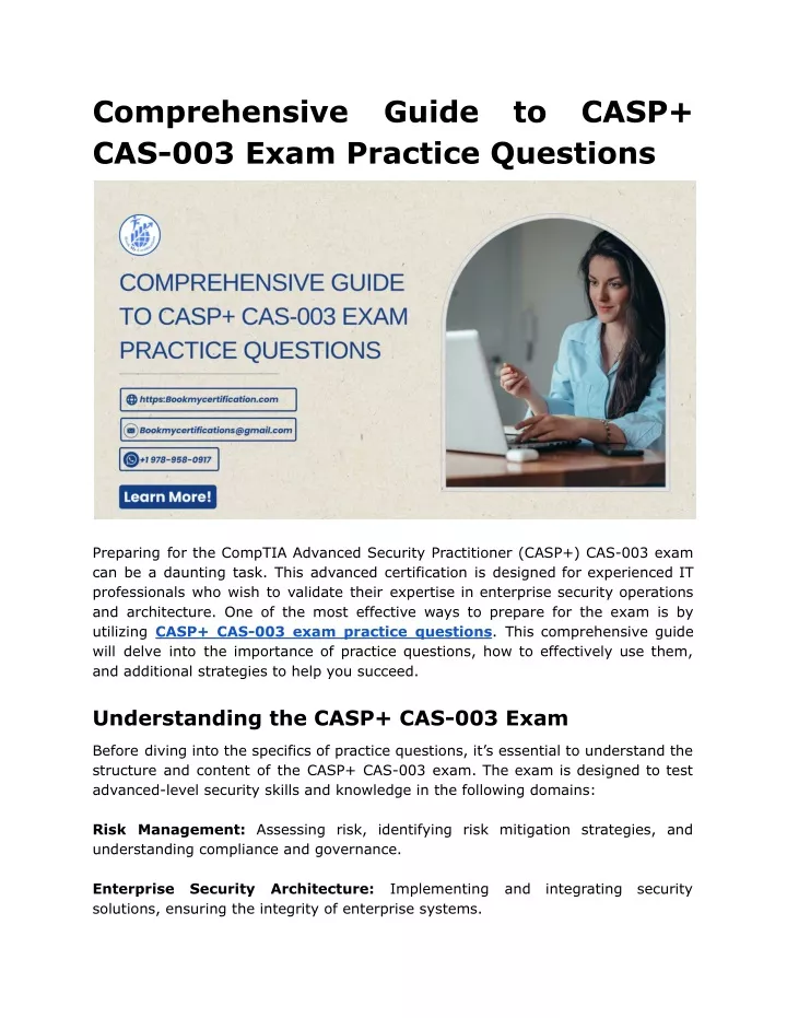 comprehensive cas 003 exam practice questions