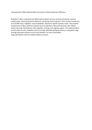 comprehensive crm implementation services
