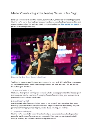 master cheerleading at the leading classes