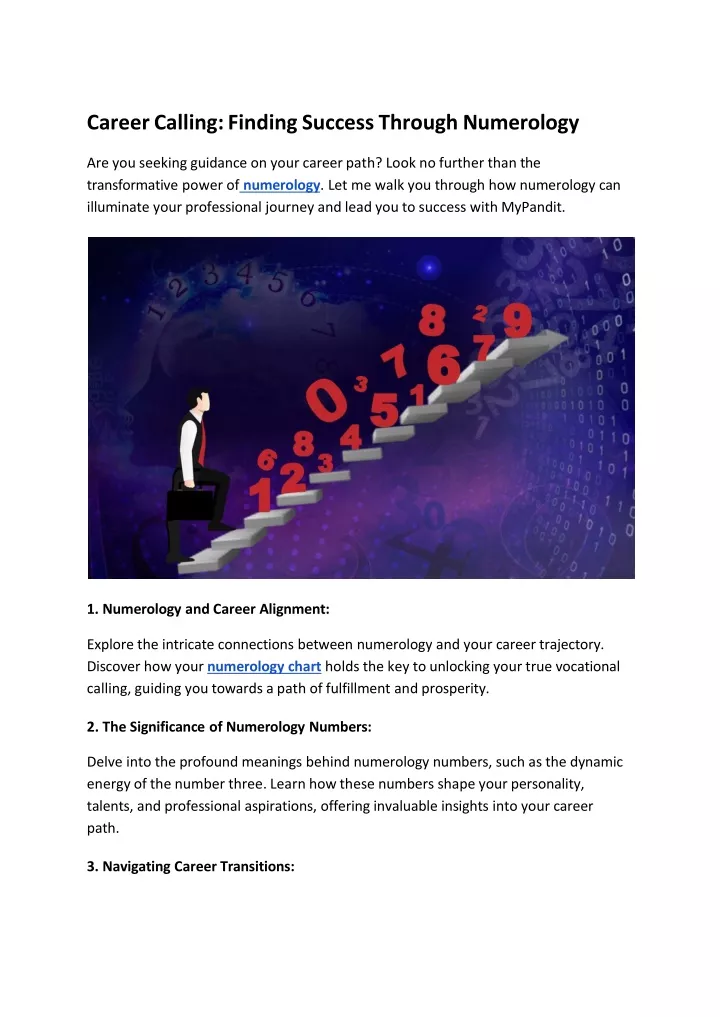 career calling finding success through numerology