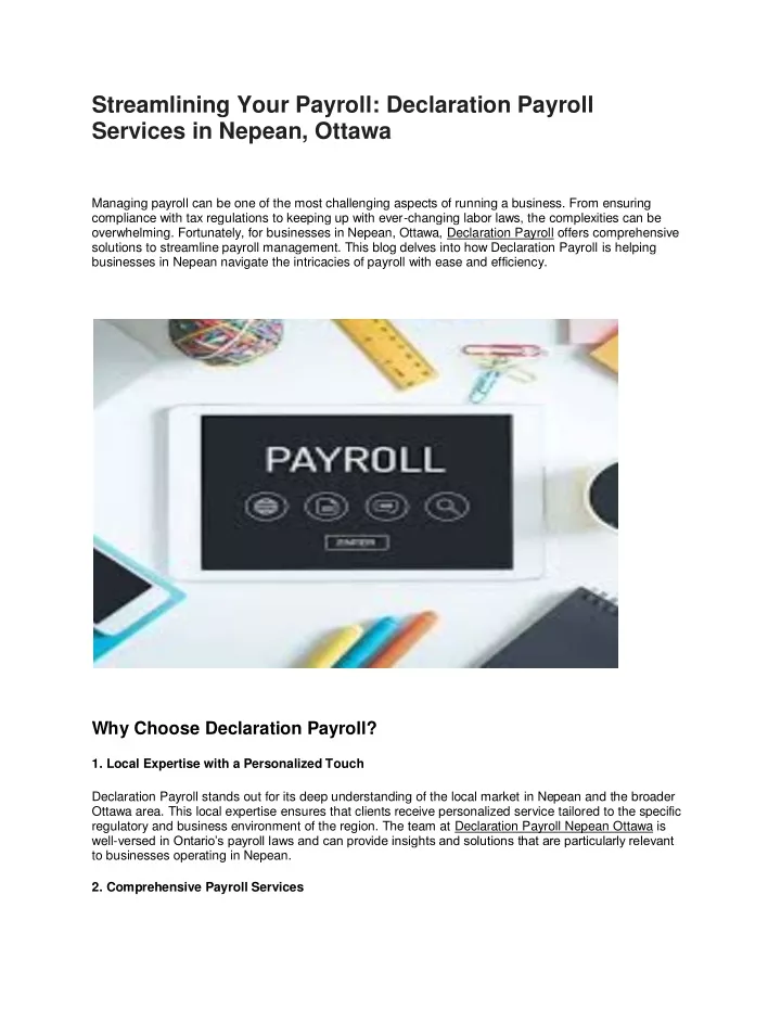 streamlining your payroll declaration payroll